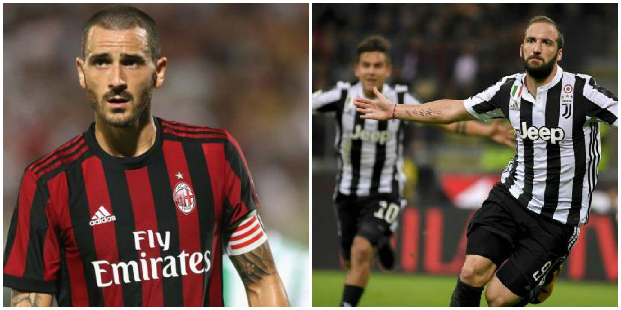 Juventus Milan scambio Caldara Bonucci Higuain