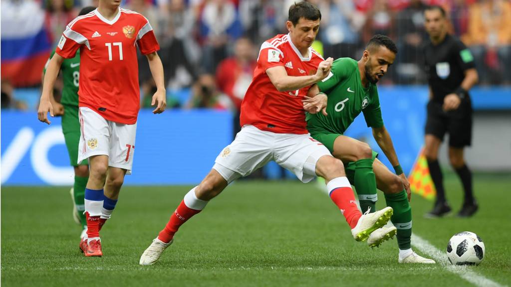 Russia Arabia Saudita 1 0 Gazinskiy primo gol Mondiali Russia Girone A