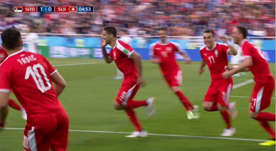 Serbia-Svizzera gol Mitrovic
