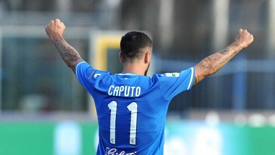 Empoli-Juventus vantaggio Caputo 1-0 primo tempo azione Acquah