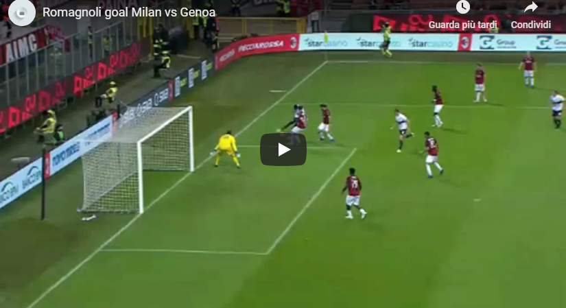 Milan-Genoa 1-1 autogol Romagnoli pareggio recupero Serie A