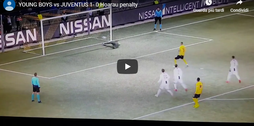 Young Boys - Juventus 1-0 rigore errore di Alex Sandro