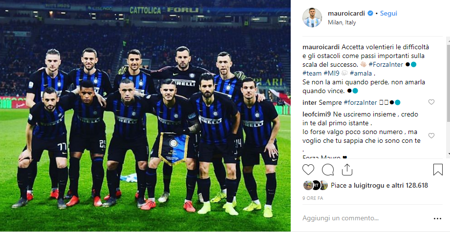 Ultime calcio Inter - Icardi messaggio ai tifosi: 