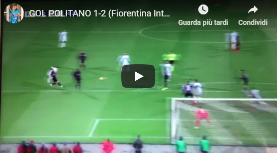 Fiorentina - Inter 1-1 gol Simeone Vecino Politano