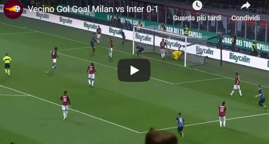 Milan - Inter 0-1 gol Vecino: si sblocca subito il derby della Madonnina