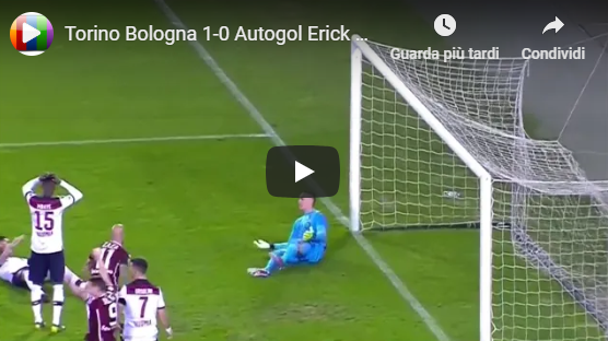Torino - Bologna 1-0 Pulgar autogol