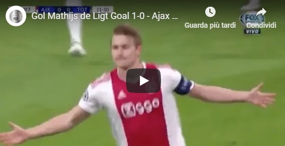Ajax - Tottenham 1-0 De Ligt gol Champions League (VIDEO)