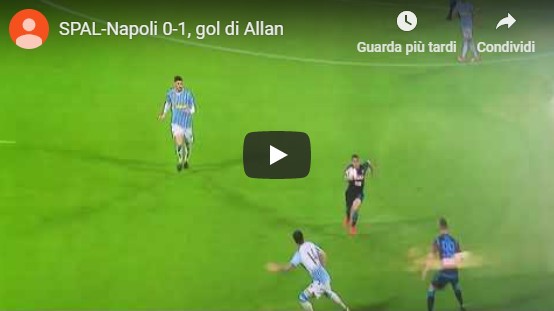 Spal - Napoli 0-1 Allan gol