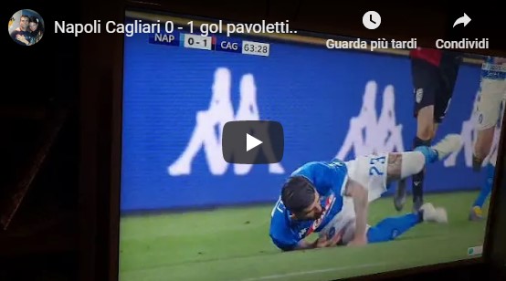 Napoli - Cagliari 0-1 gol Pavoletti