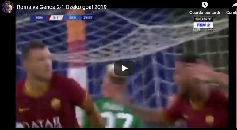 Roma - Genoa 2-2 gol Dzeko Criscito