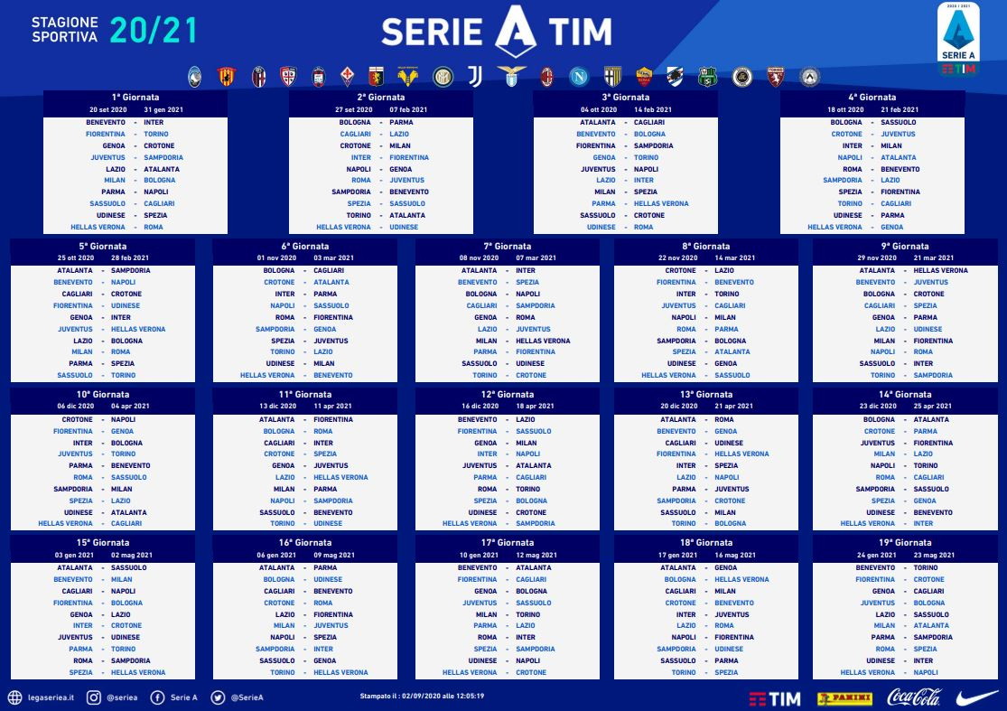 Calendario Serie A 2020/21
